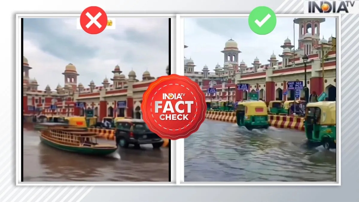 Fact Check: No, video of boat on flooded road not from outside Lucknow railway station | Viral clip edited