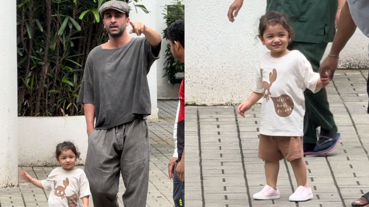 Ranbir Kapoor spotted with Raha, netizens call her mini Alia Bhatt | WATCH