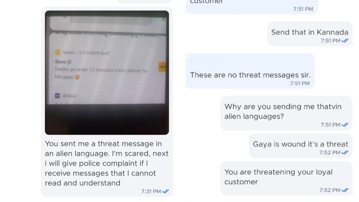 'No alien language': Bengaluru man takes on Blinkit over Hindi notifications, faces backlash | SEE