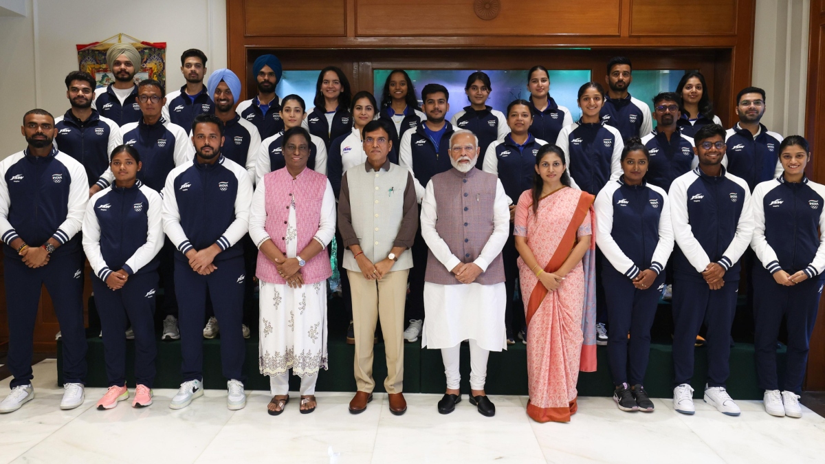 PM Modi interacts with Paris Olympics-bound Indian athletes, extends his best wishes