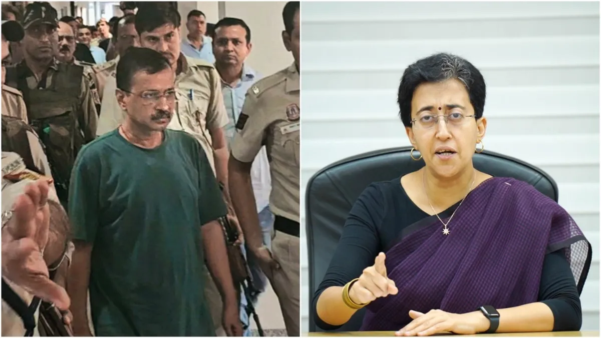 Delhi CM Arvind Kejriwal and AAP minister Atishi.