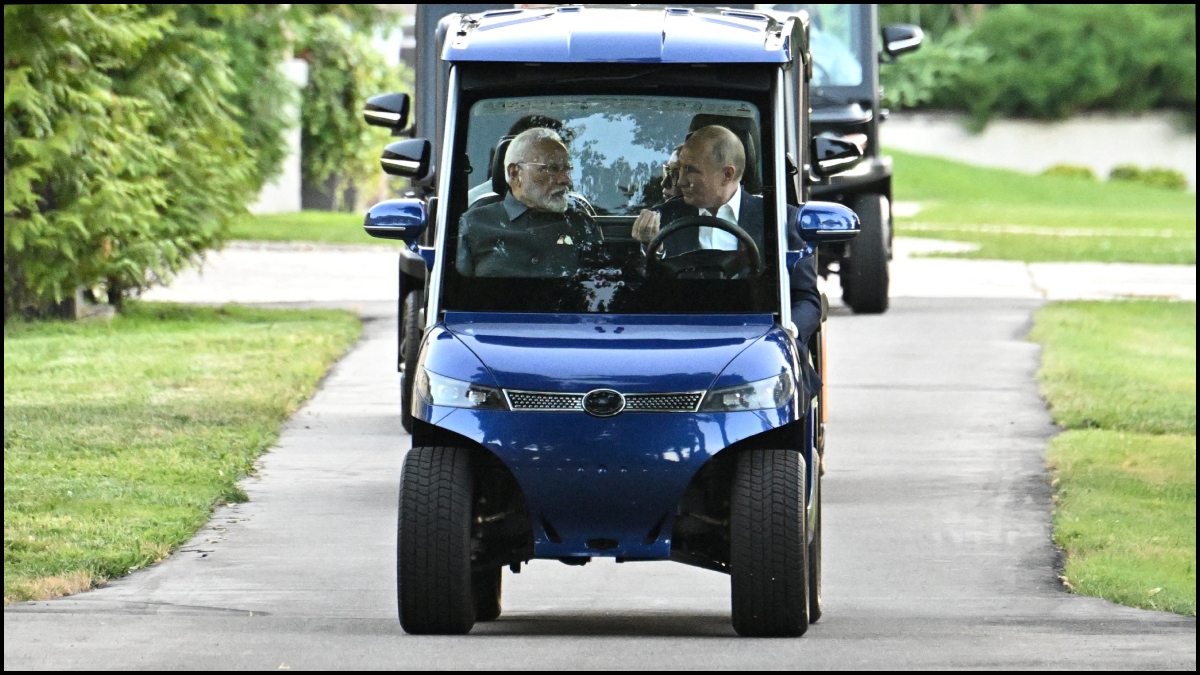 Putin-Modi bonhomie on display! Russian president drives PM in his electric car | WATCH