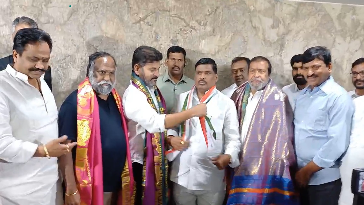 BRS party's Patancheru MLA Gudem Mahipal Reddy joins Congress in Telangana