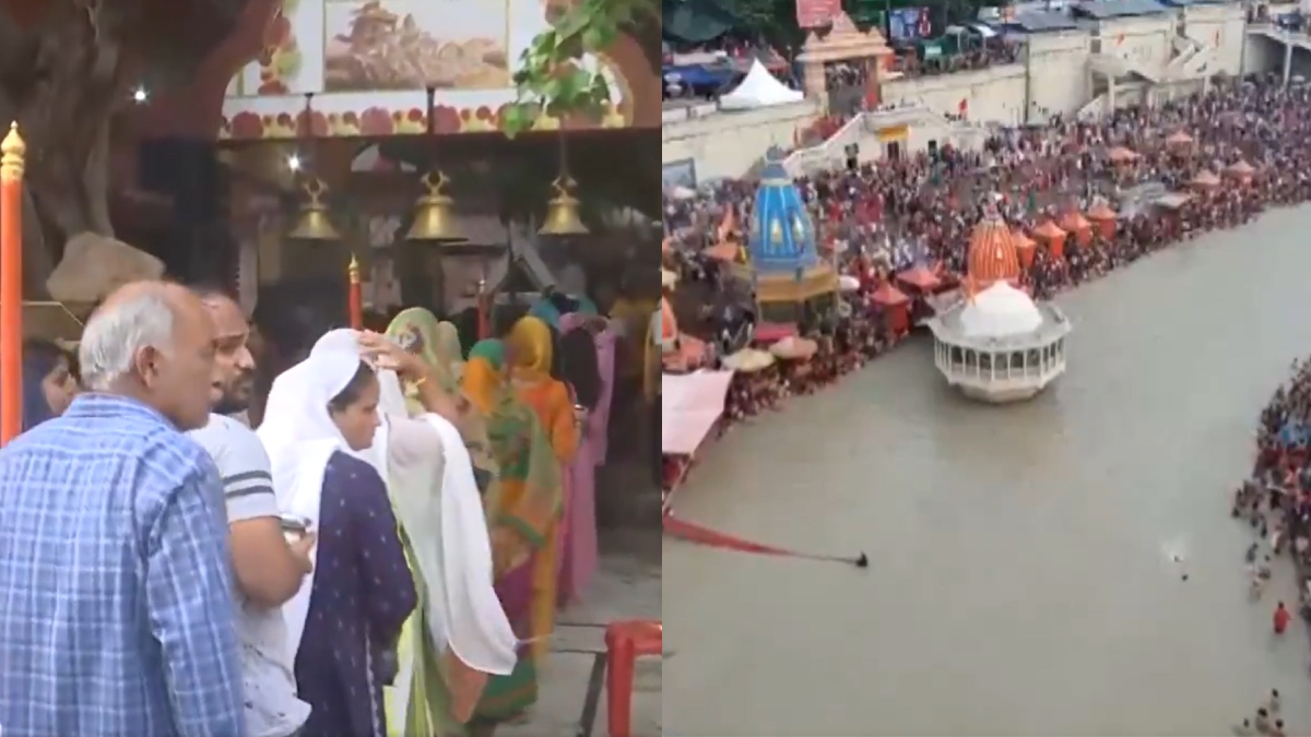 Sawan 2024: Devotees throng to Lord Shiva temple, take holy dip in Ganga River on first Monday | WATCH