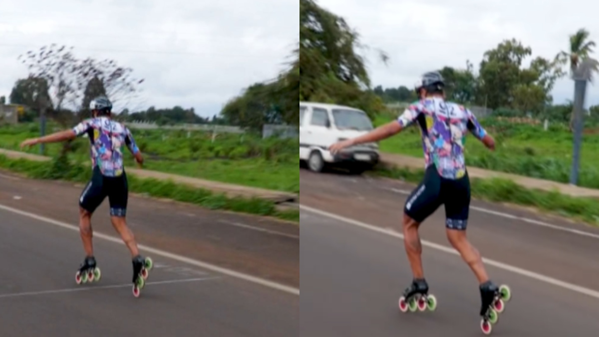 Karnataka club member stuns audiences by riding backwards on inline skates, bags Guinness World record