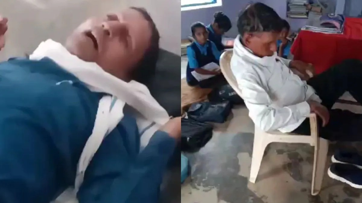 Drunk teacher in Shahdol government school suspended after viral video