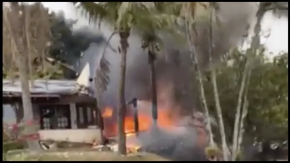 wreckage from a plane that crashed by a home in Vinhedo, Sao Paulo in Brazil.