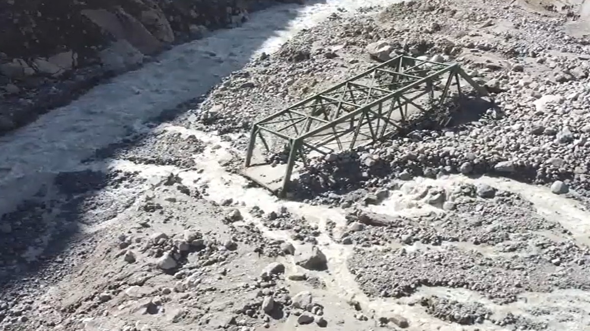 Himachal floods: Two bridges washed away after cloudburst in Lahaul and Spiti | WATCH