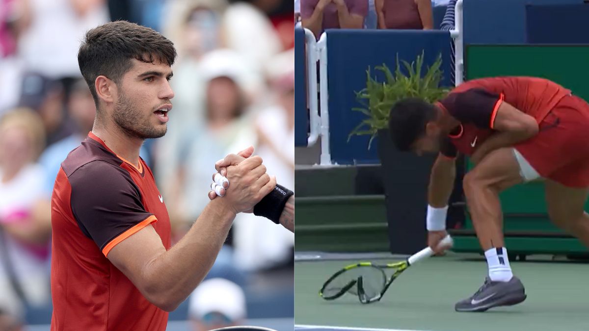 Carlos Alcaraz loses his cool, breaks racquet after early