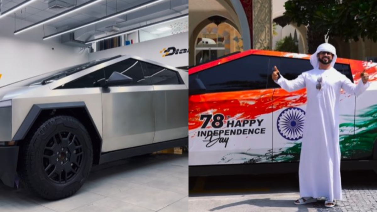 Indian-origin man in UAE customises Tesla Cybertruck in tricolour | WATCH VIRAL VIDEO