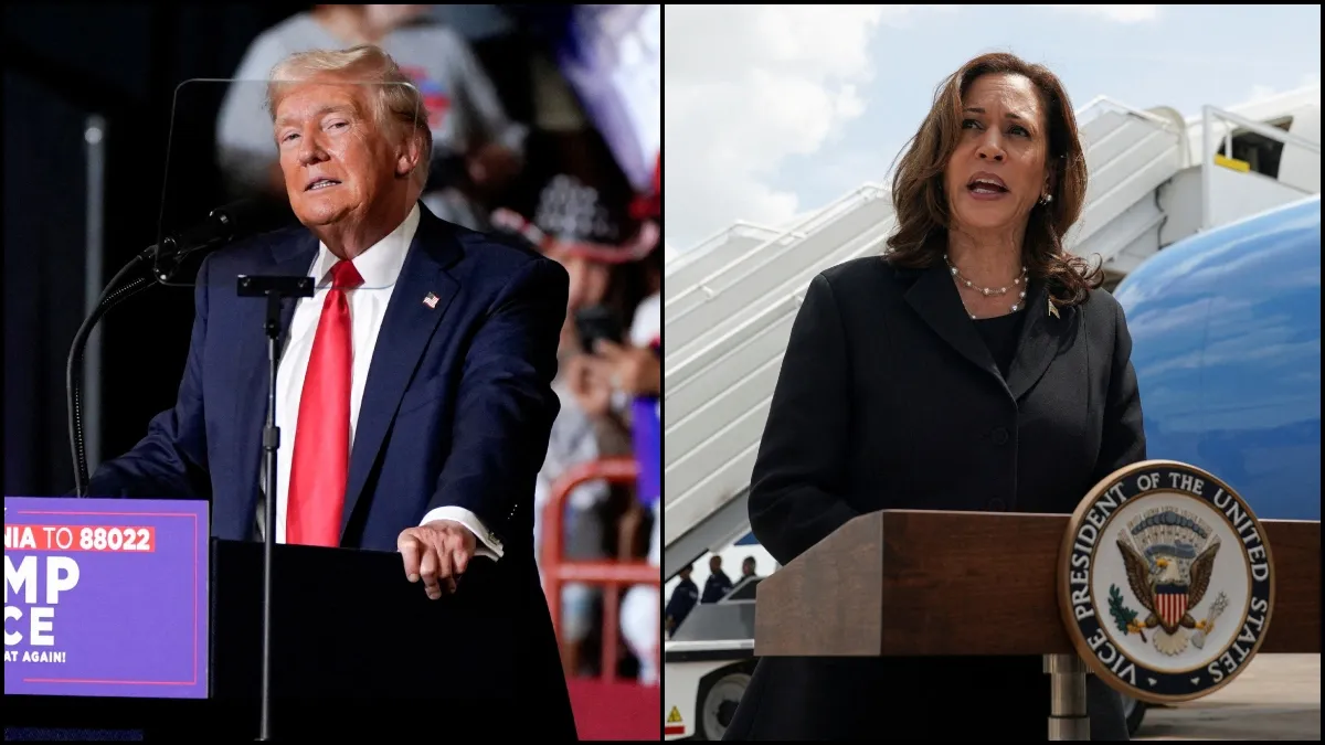 Former US President Donald Trump and Vice President Kamala Harris.