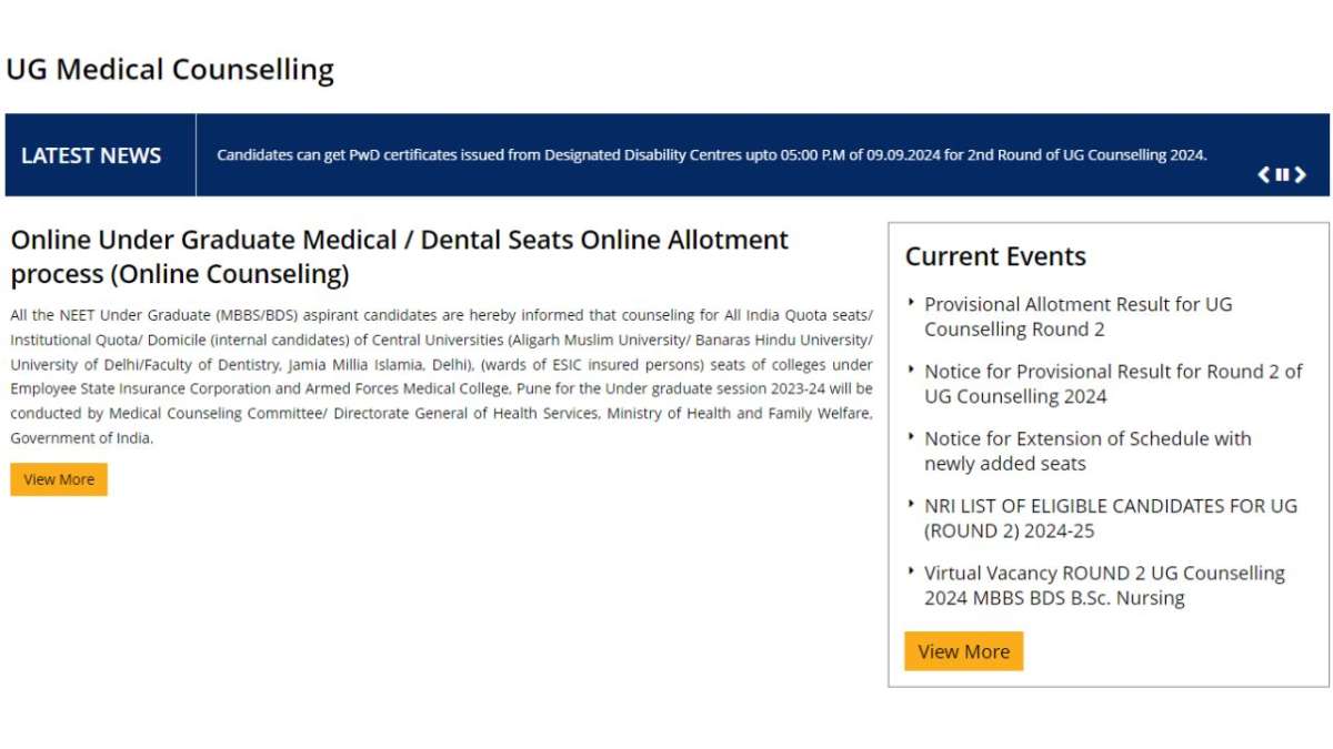 NEET UG counselling 2024 seat allotment result announced at mcc.nic.in, how to download