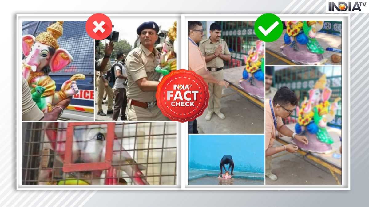 Fact Check: Did Karnataka Police put Lord Ganesha's idol behind lock-up? Know truth behind viral picture