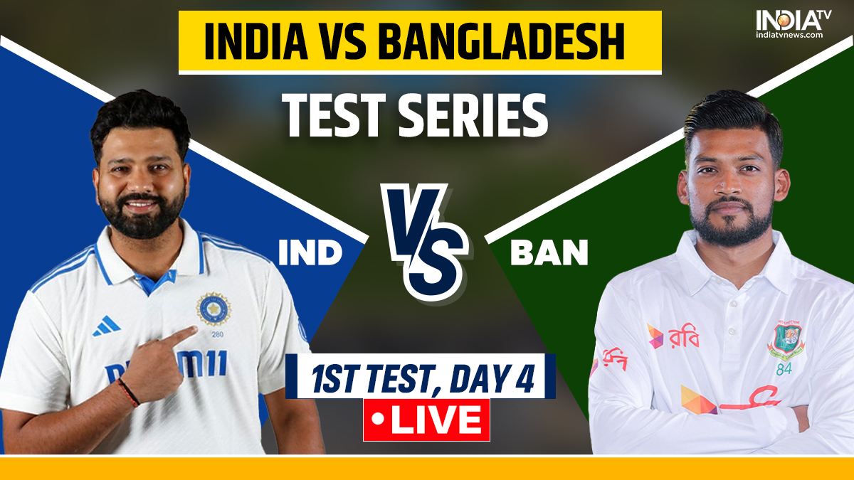 IND vs BAN 1st Test, Day 4 Live updates: India bid for big win as struggling Bangladesh need magic