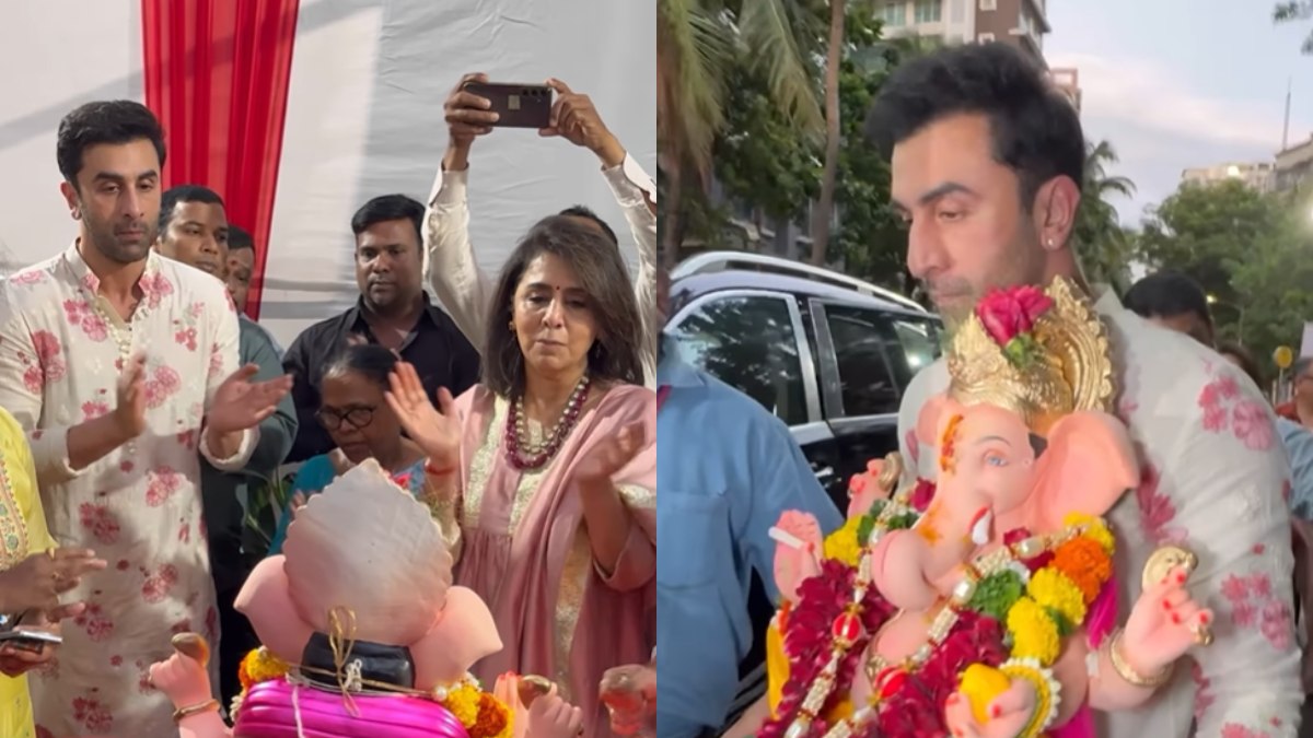 Ranbir Kapoor performs Ganpati Visarjan puja with mom Neetu Kapoor | WATCH