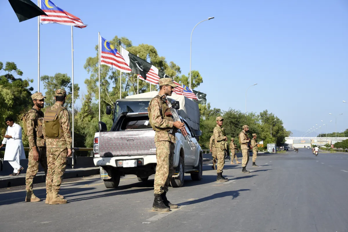 Pakistan security forces during PTI protest rally
