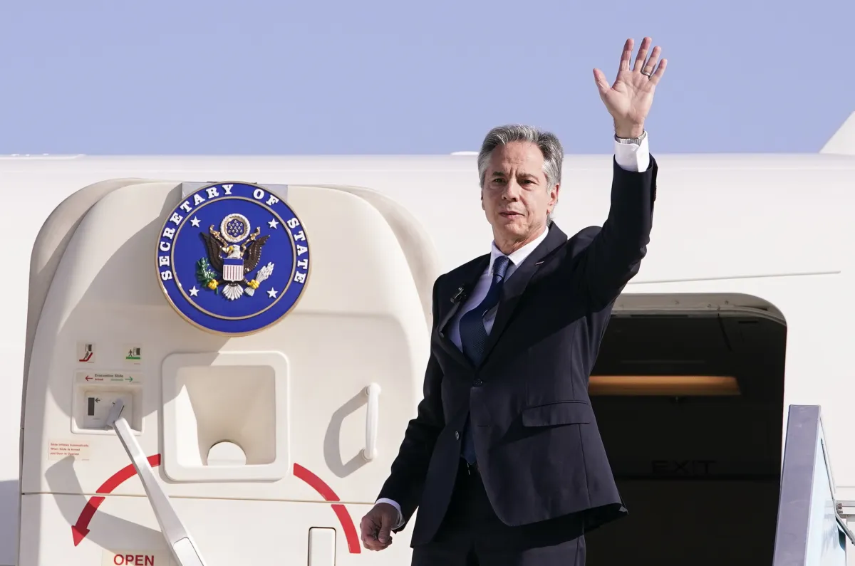 US Secretary of State Antony Blinken arrives in Tel Aviv