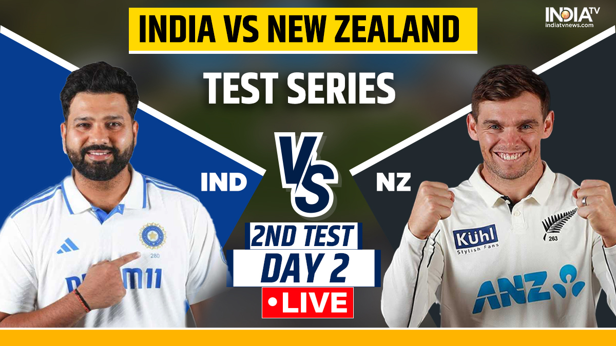 IND vs NZ 2nd Test Live Cricket Score India vs New Zealand Day 2 Live
