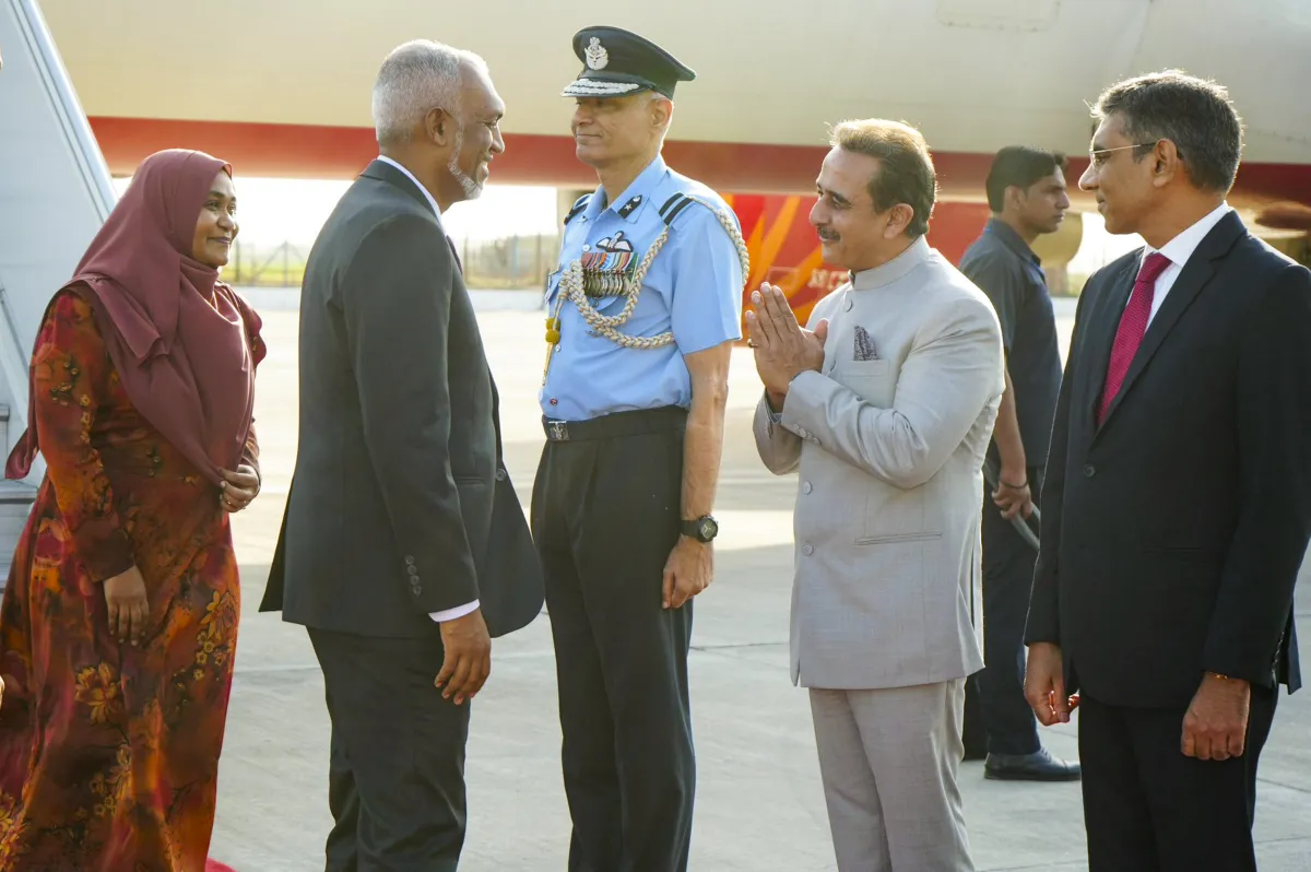 Maldives President Mohamed Muizzu lands in New Delhi 