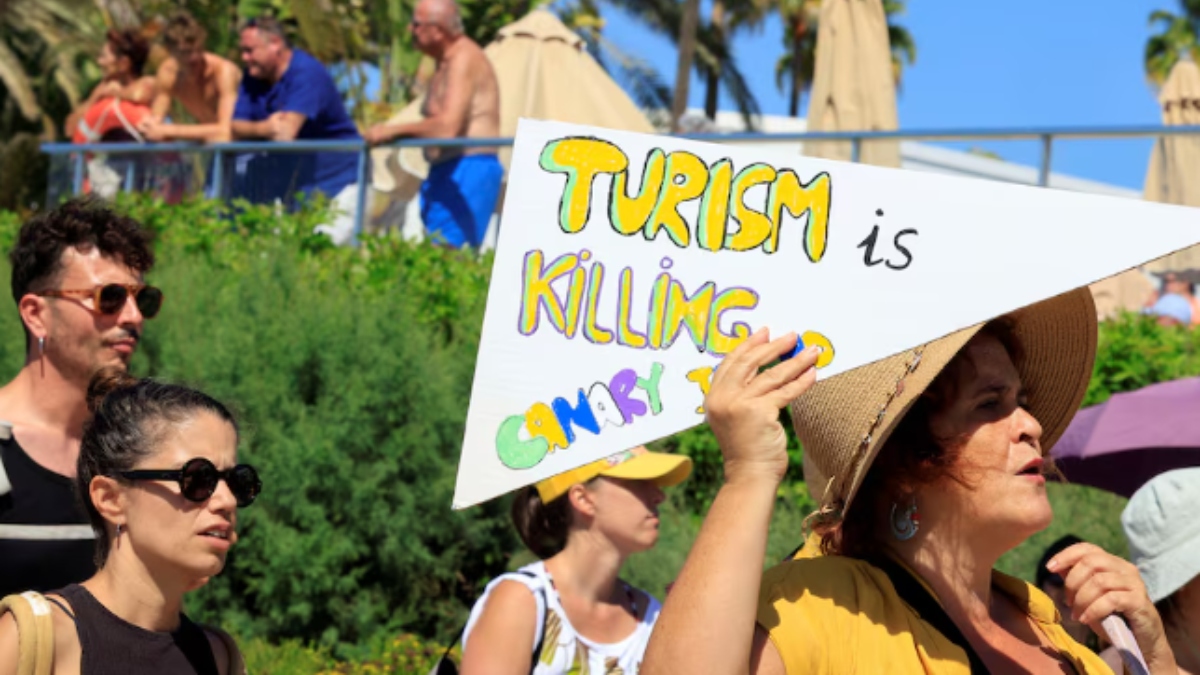 Locals Voice Out Against Tourism in Canary Islands, Protesting Over-tourism's Impact on Local Community