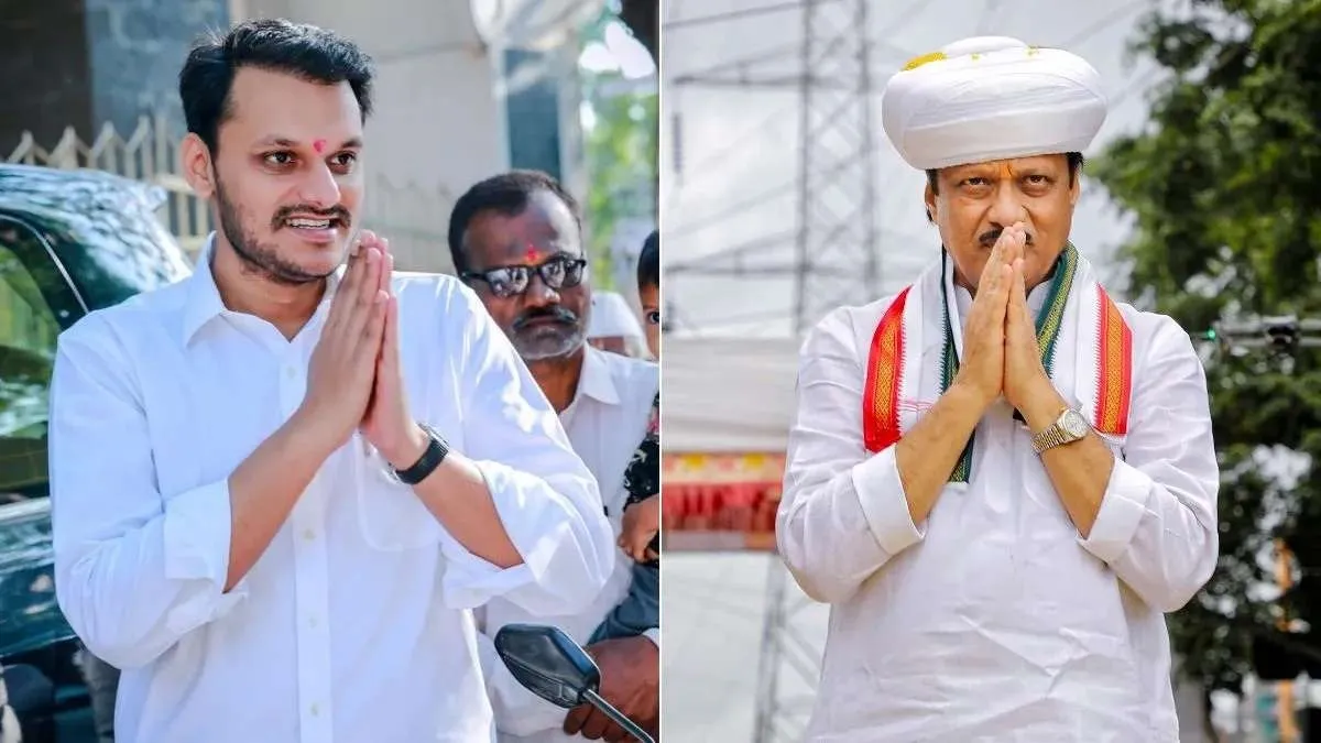 Yugendra Pawar and Ajit Pawar
