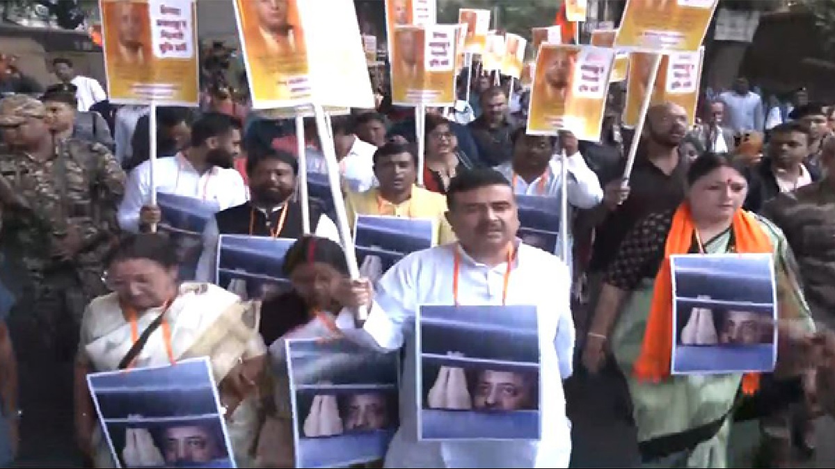 Bengal BJP holds protest march to Bangladesh Dy High Commission over ISKCON priest's arrest