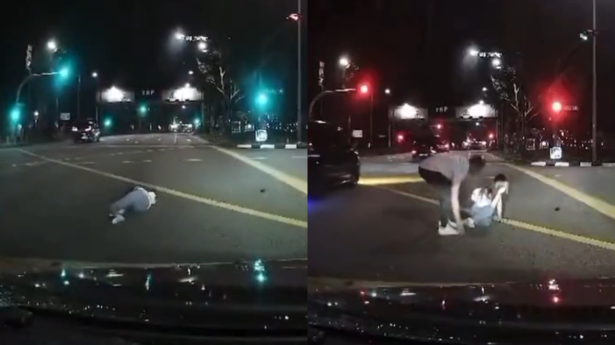 Viral Video: Woman busy on phone gets knocked down by a car while crossing road, netizens stunned | WATCH