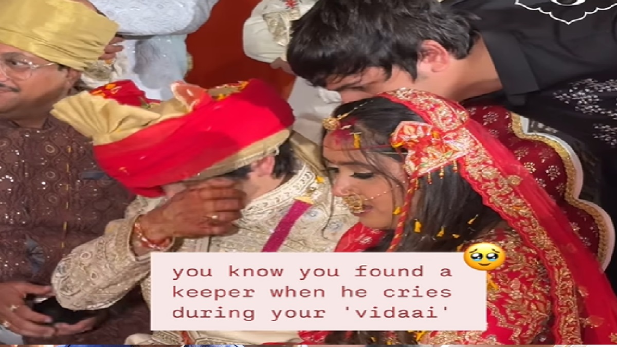 Bridegroom crying during vidaai wins Internet: 'Kahin nazar na lag jaye' | WATCH