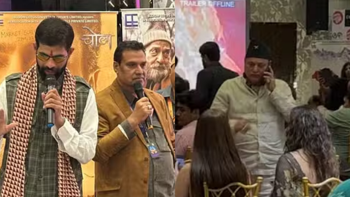 Karni Sena creates ruckus at ‘Chola’ movie trailer launch, Manoj Joshi leaves event – India TV