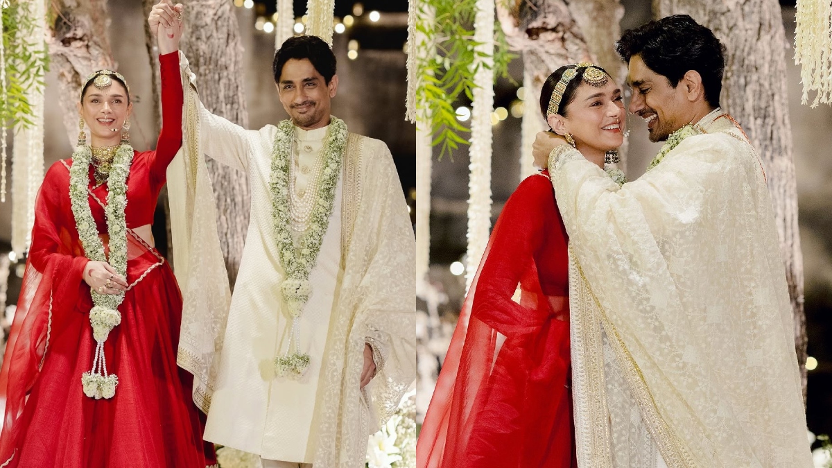 Aditi Rao Hydari and Siddharth share pictures from their Indian wedding, shine in Sabyasachi outfits