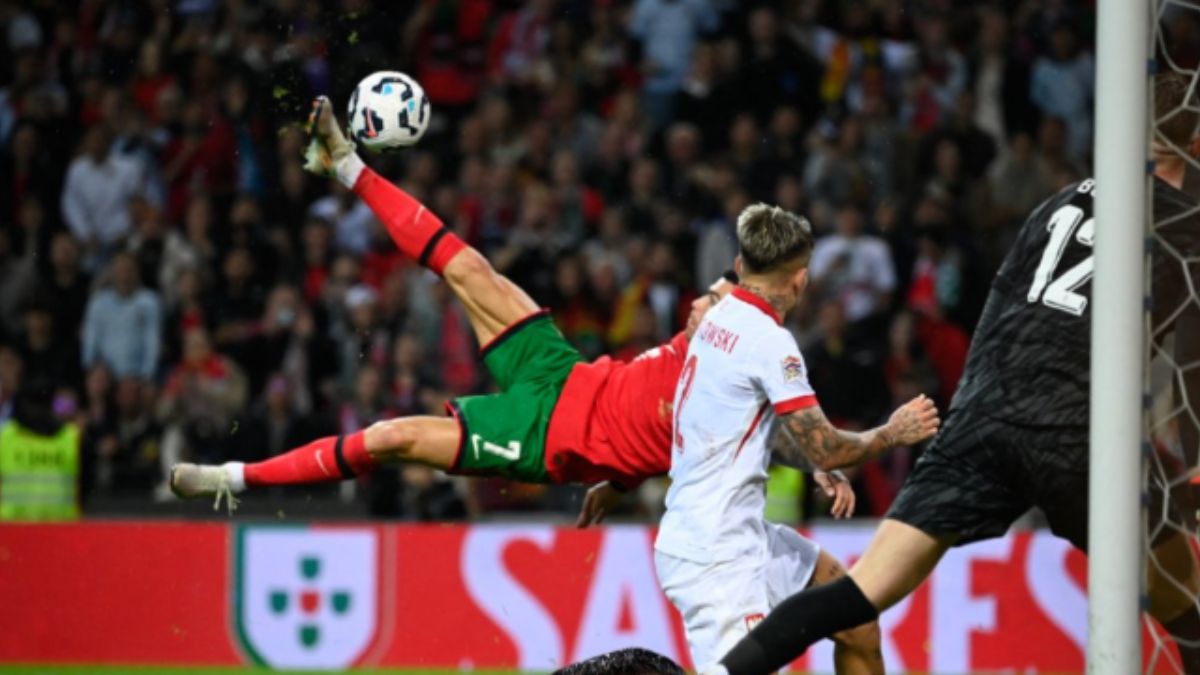 Cristiano Ronaldo’s bicycle kick seals Nations League quarter-final berth for Portugal, watch – India TV