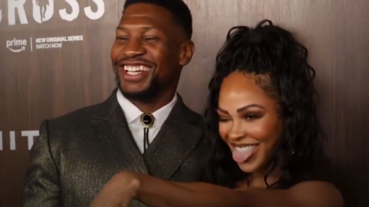 Marvel star Jonathan Majors announces engagement with Meagan Good at event in Los Angeles