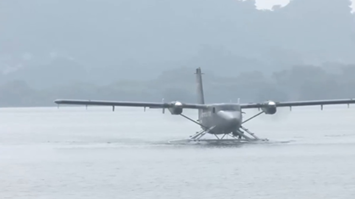 Andhra Pradesh CM Chandrababu Naidu launches seaplane trial run flight from Vijayawada to Srisailam