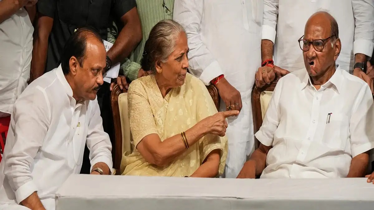 Ajit Pawar along with Praful Patel, Chhagan Bhujbal visits Sharad Pawar's residence to wish his birthday