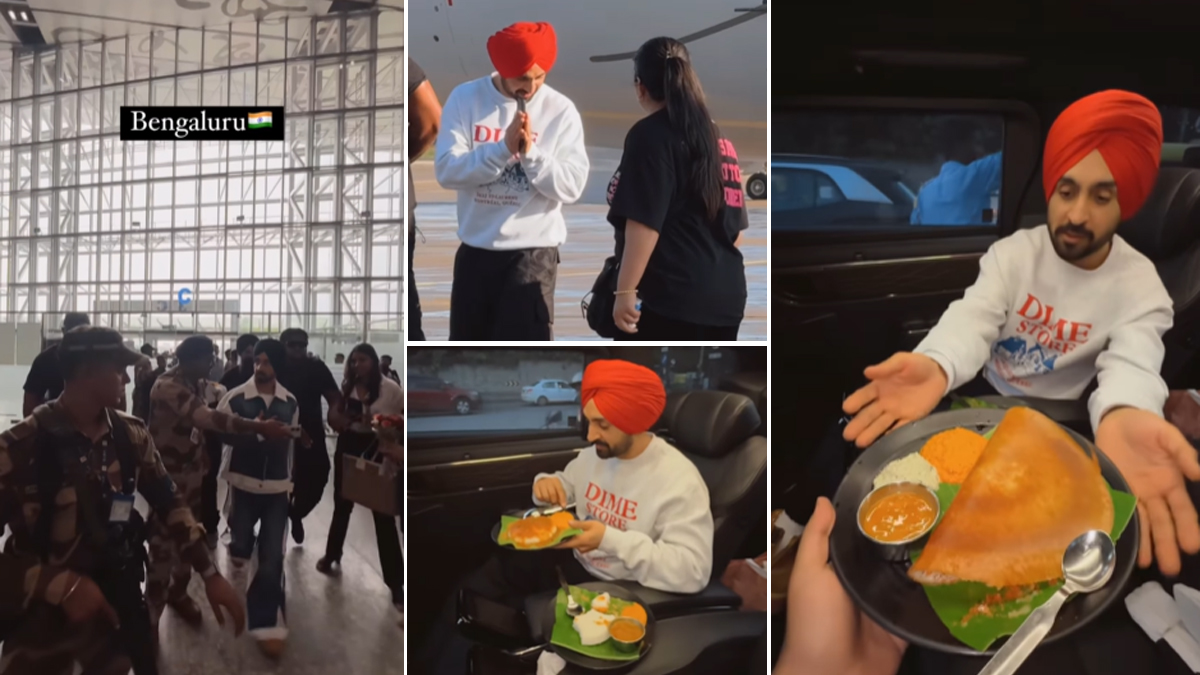 Diljit Dosanjh stops by Bengaluru's iconic Rameshwaram Cafe for Idli ahead of his concert | WATCH video