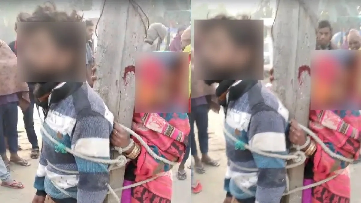 Bihar: Shocking video shows couple tied to electric pole, beaten publicly, probe underway