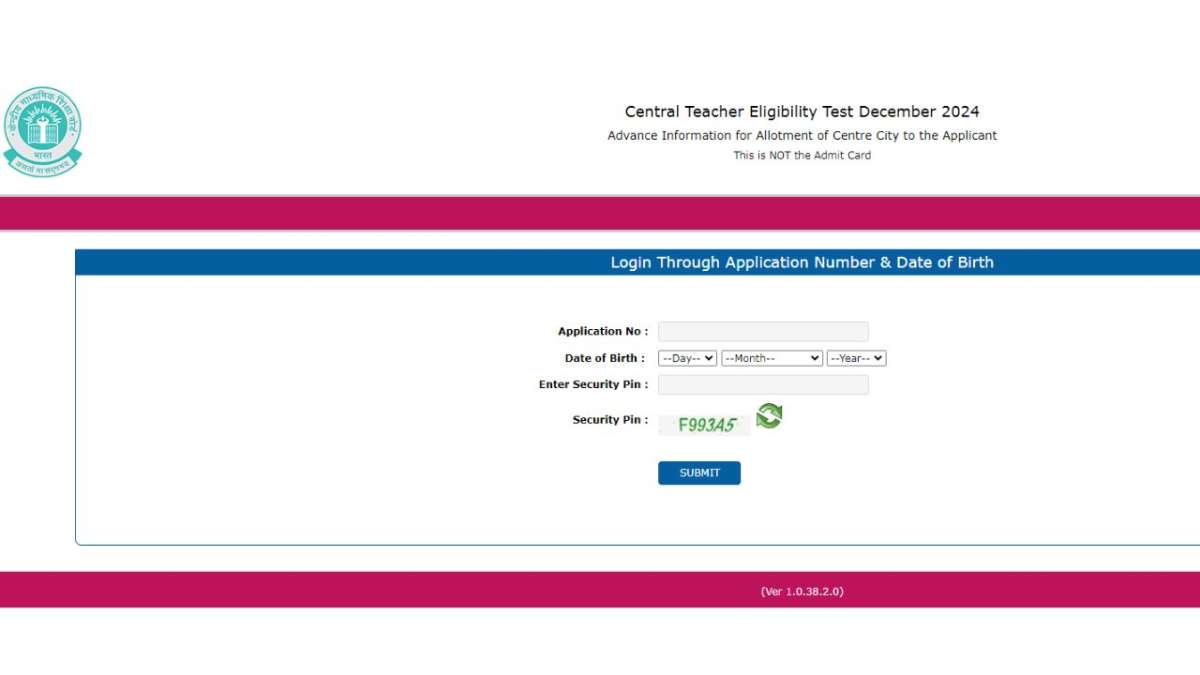 CTET December 2024 exam city slip out, direct link here