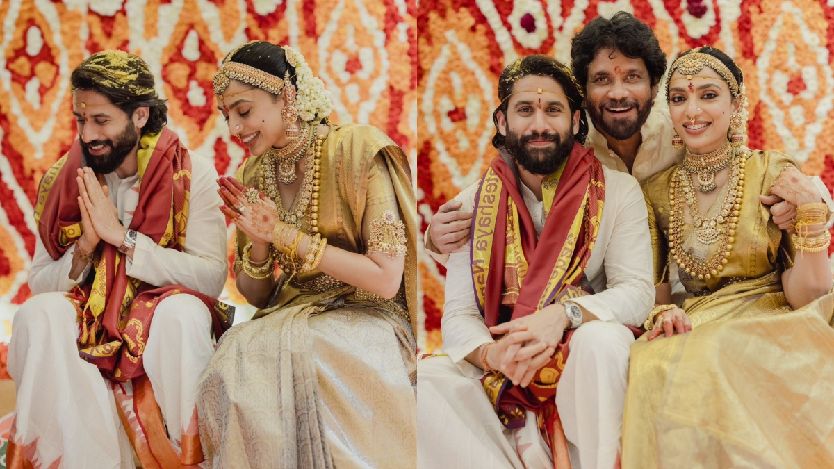 Sobhita Dhulipala, Naga Chaitanya’s wedding photos are OUT, newly weds don golden colored outfits | See Pics