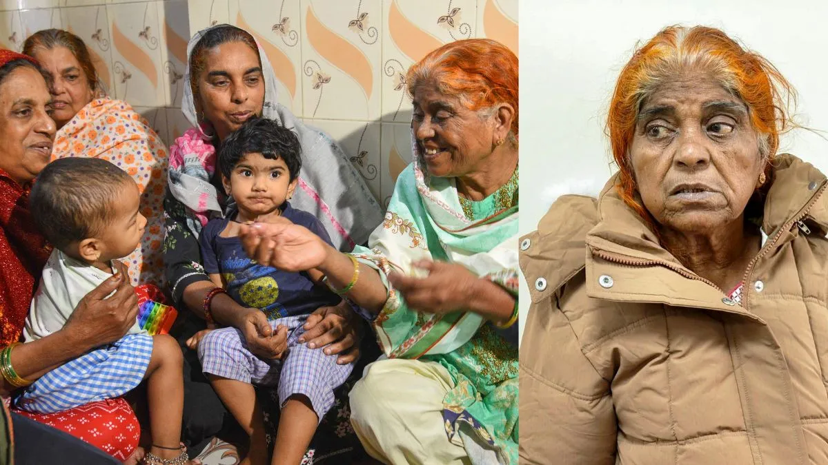 Hamida Bano, an Indian woman who has been living in Pakistan for the last 22 years, at her residence after returning to India via the Attari-Wagah Border, in Mumba