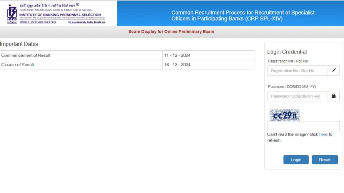 IBPS SO 2024 prelims scorecard out- here's direct link, cut-off marks, and main exam dates