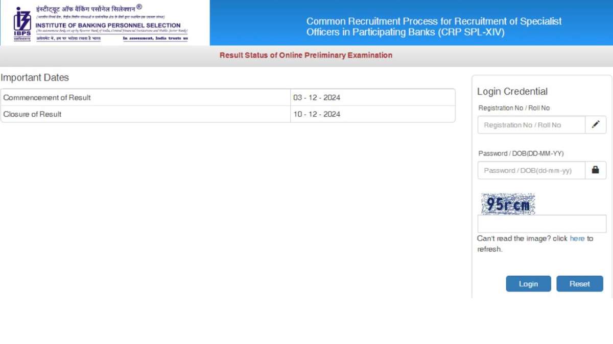 IBPS SO Prelims 2024 result released, direct link here