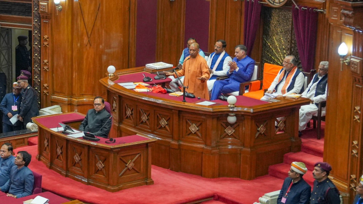 Yogi hits out at Priyanka Gandhi, says 'while one Congress MP is roaming with Palestine bag...'