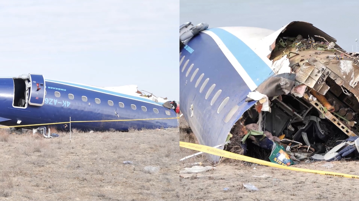 Passenger captures harrowing moments before and after plane crash in Kazakhstan | VIDEO