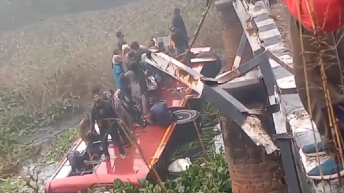 Eight dead as bus falls off bridge in Punjab’s Bathinda amid heavy rains, rescue operation underway