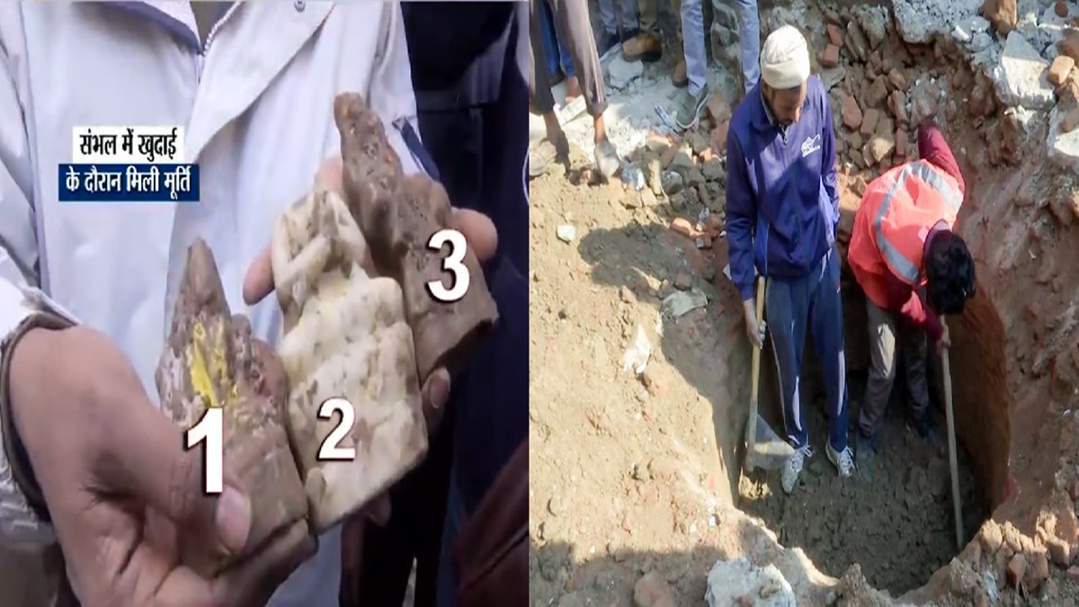 Sambhal temple: Idols, including Lord Ganesha statue, found in sacred well during digging