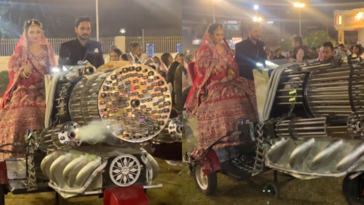 Video of Indian couple's 'Animal' inspired wedding entry on machine gun shocks internet | WATCH