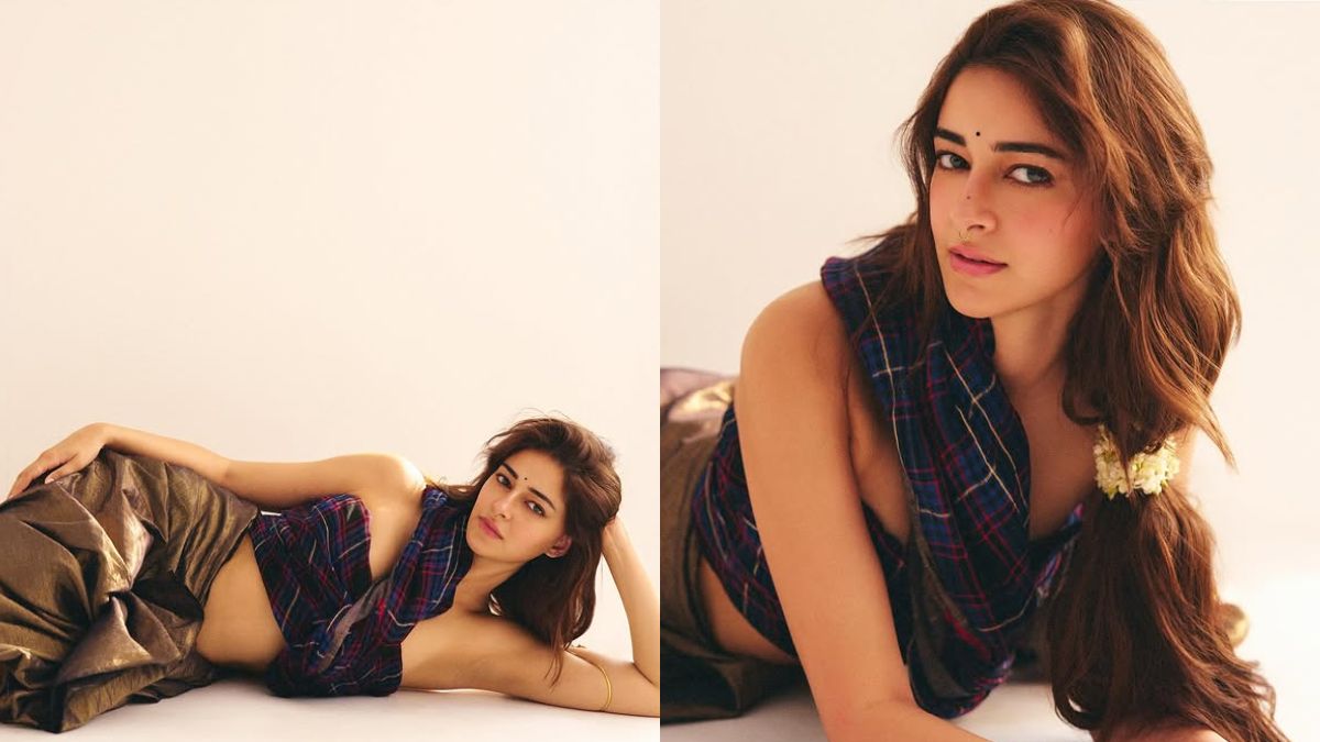 Ananya Pandey's latest look decoded: Gold septum ring, silk handwoven veshti, bindi and more