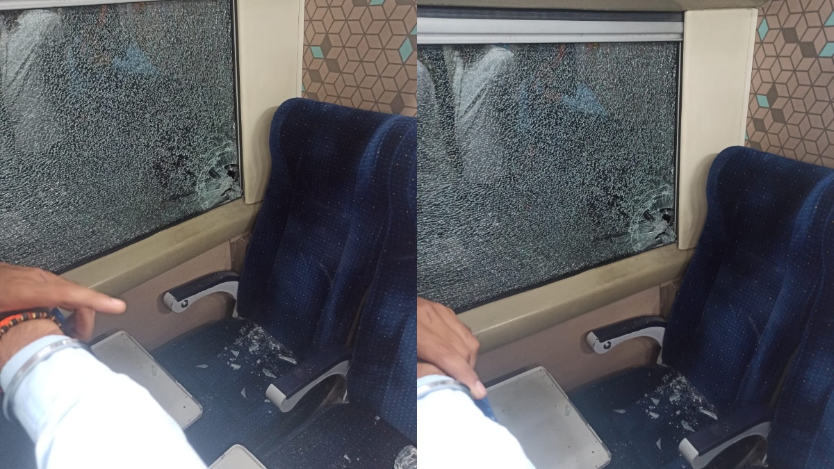 Stone pelted at Mumbai-Solapur Vande Bharat Express, glass window shattered