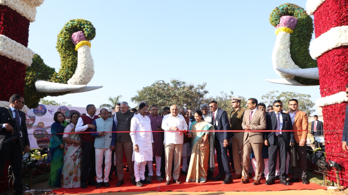 Gujarat CM inaugurates Ahmedabad international flower show 2025 at Sabarmati riverfront