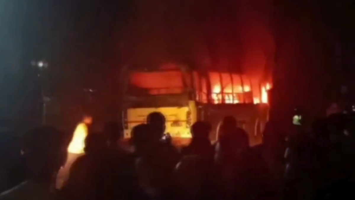 Tripura: 13 students injured as picnic bus catches fire in Mohanpur | Watch